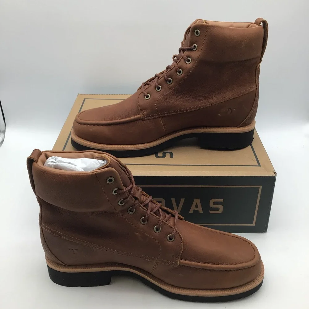 Tecovas The Rugged‎ Moc Saddle WP Cowhide Leather Boots Mens Size 14 D NEW